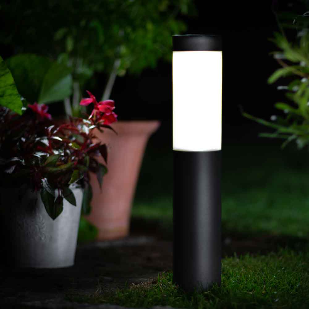 London Solar Post Lights Charcoal