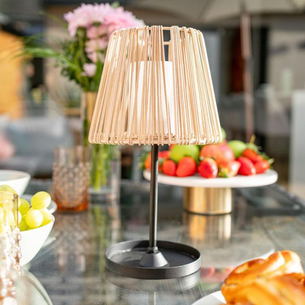 x6 Rattan Solar Table Lamps