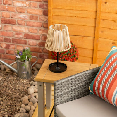 x3 Rattan Solar Table Lamp