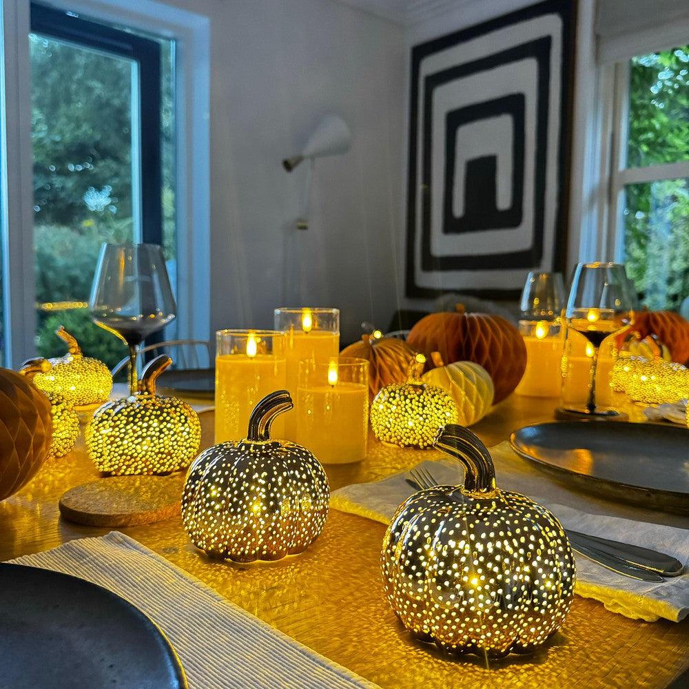 x12 Brass Pumpkin Lights
