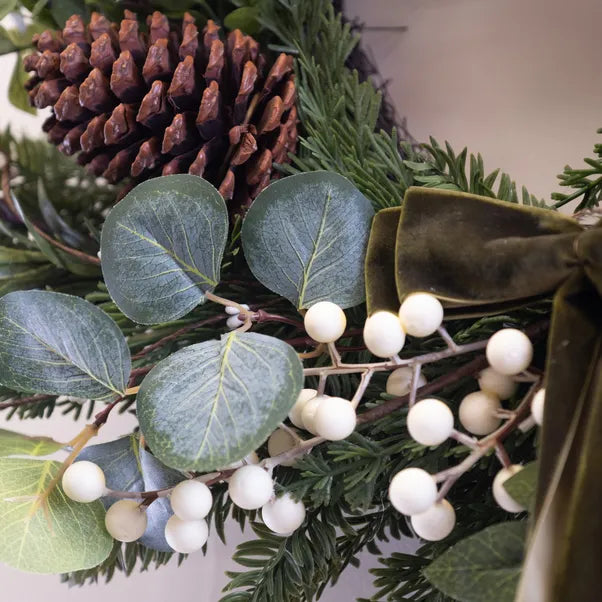Mistletoe Pinecone Wreath