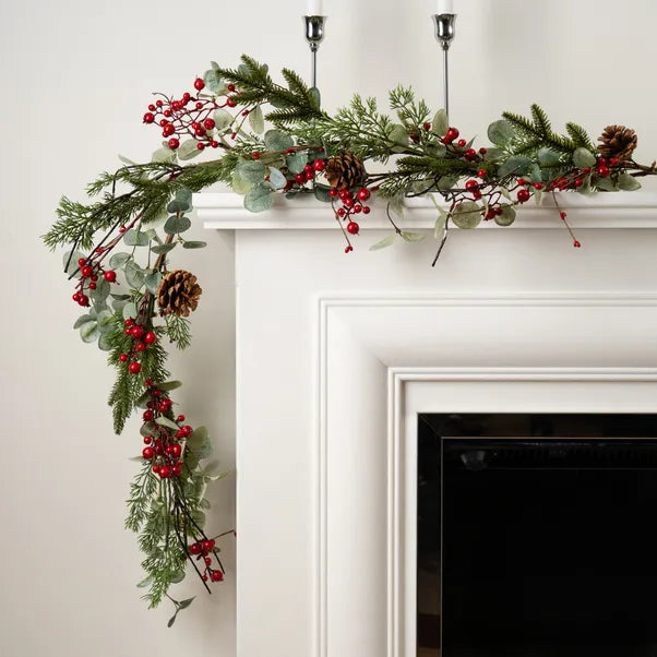 Eucalyptus & Red Berry Garland