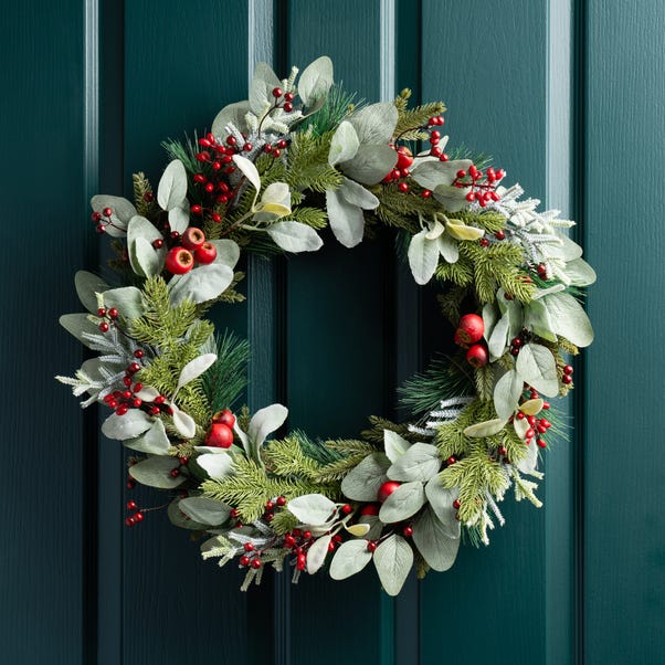 Rosechip Berry Eucalyptus Wreath