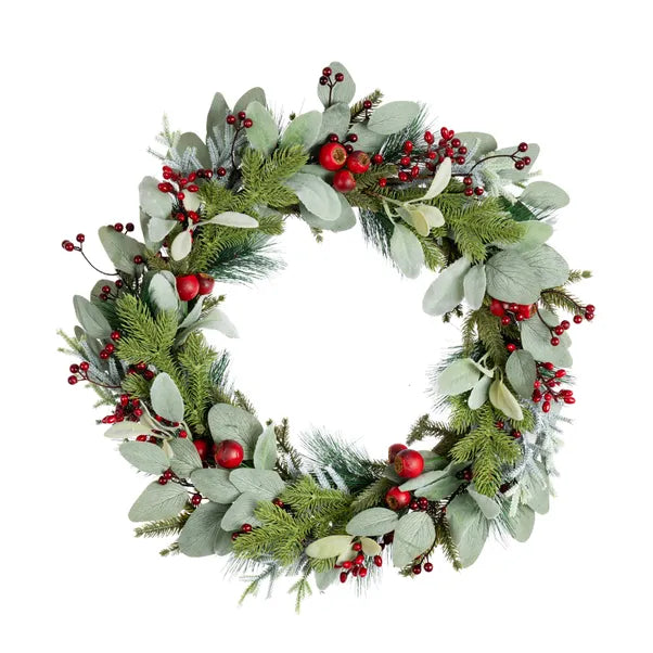 Rosechip Berry Eucalyptus Wreath