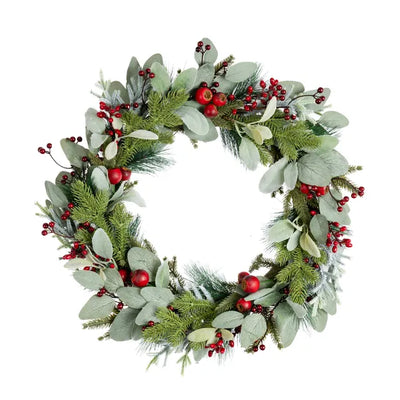 Rosechip Berry Eucalyptus Wreath