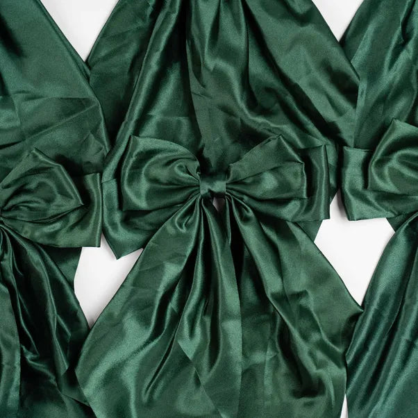 x24 Satin Bow Clip Green