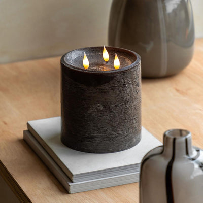 x3 3 Wick LED Candle Mocha