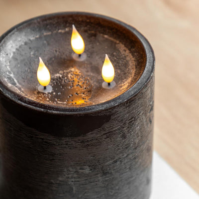 x3 3 Wick LED Candle Mocha