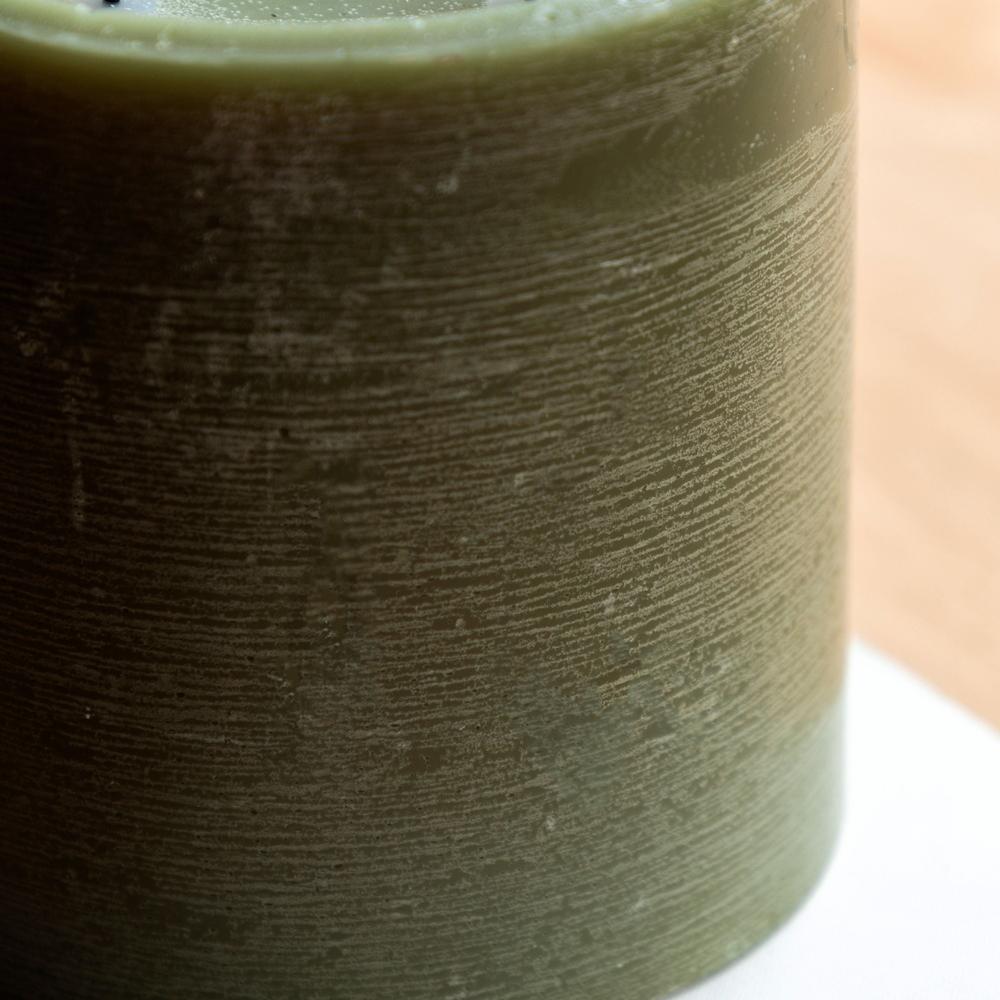 x3 3 Wick LED Candle Olive