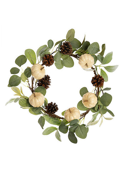 Pumpkin & Faux Eucalyptus Wreath