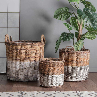 Ramon Set of 3 Baskets White