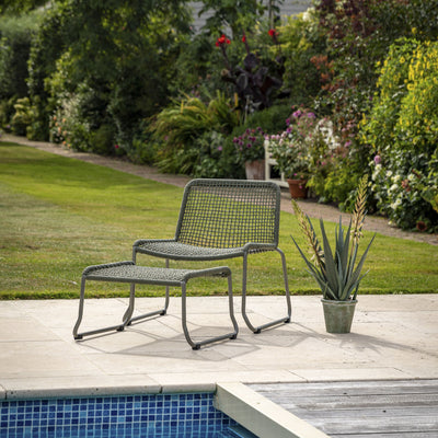 Sassano Lounge Chair Green with Footstool