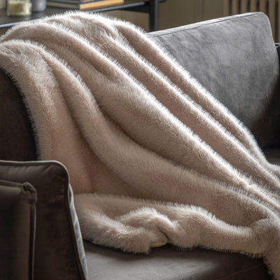 x2 Maple Faux Fur Throw Large