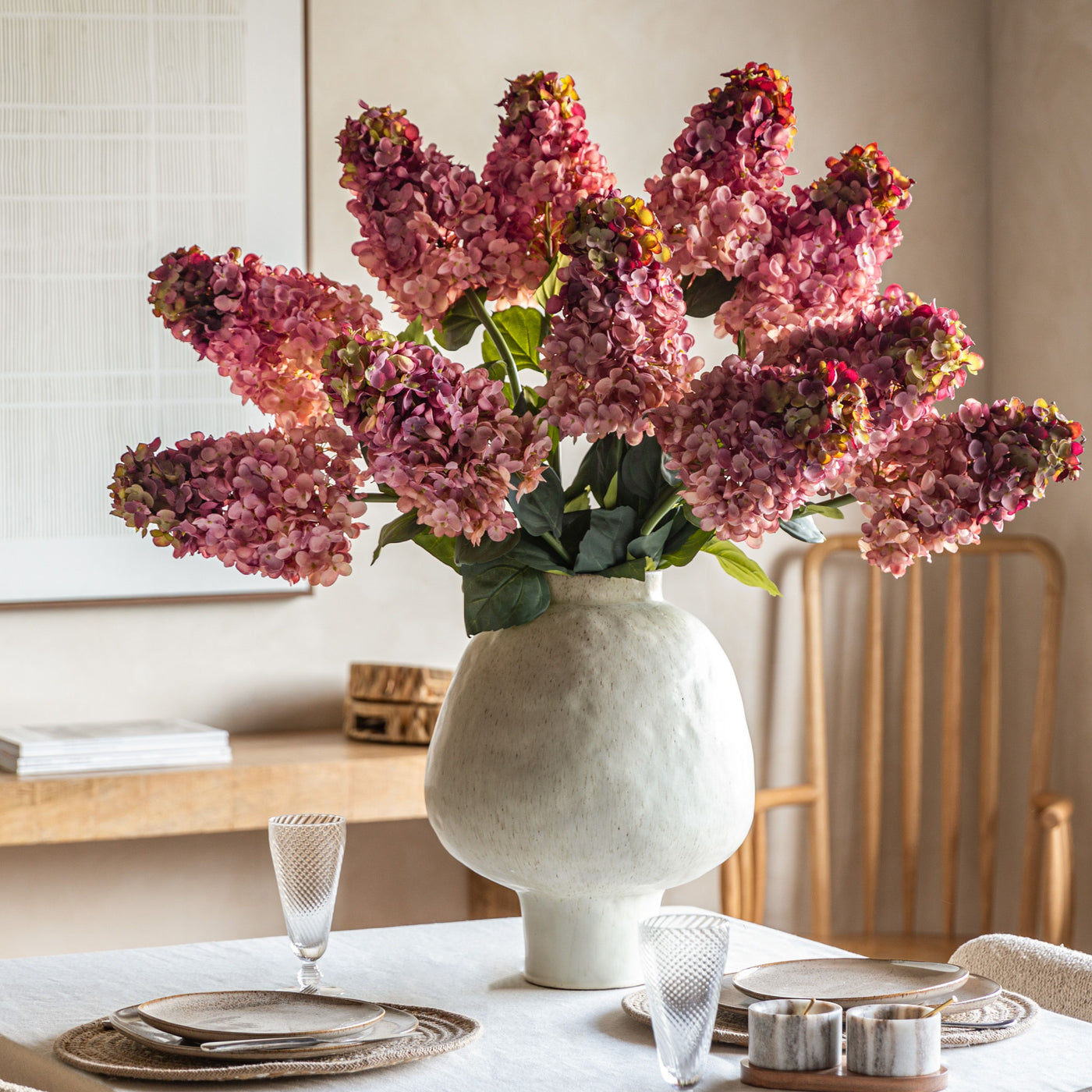 Vintage Hydrandea Bunch Pink