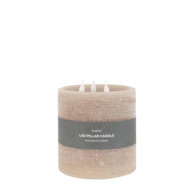 x3 3 Wick LED Candle Warm Grey