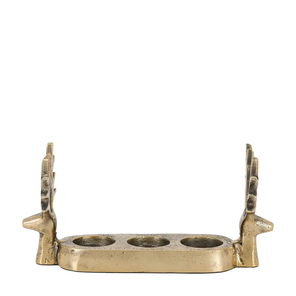 x4 Stag Gold Trio Tealight Holder