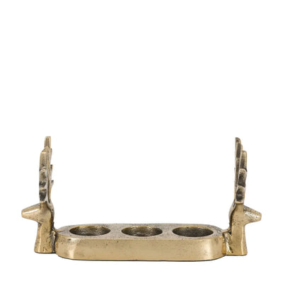 x4 Stag Gold Trio Tealight Holder