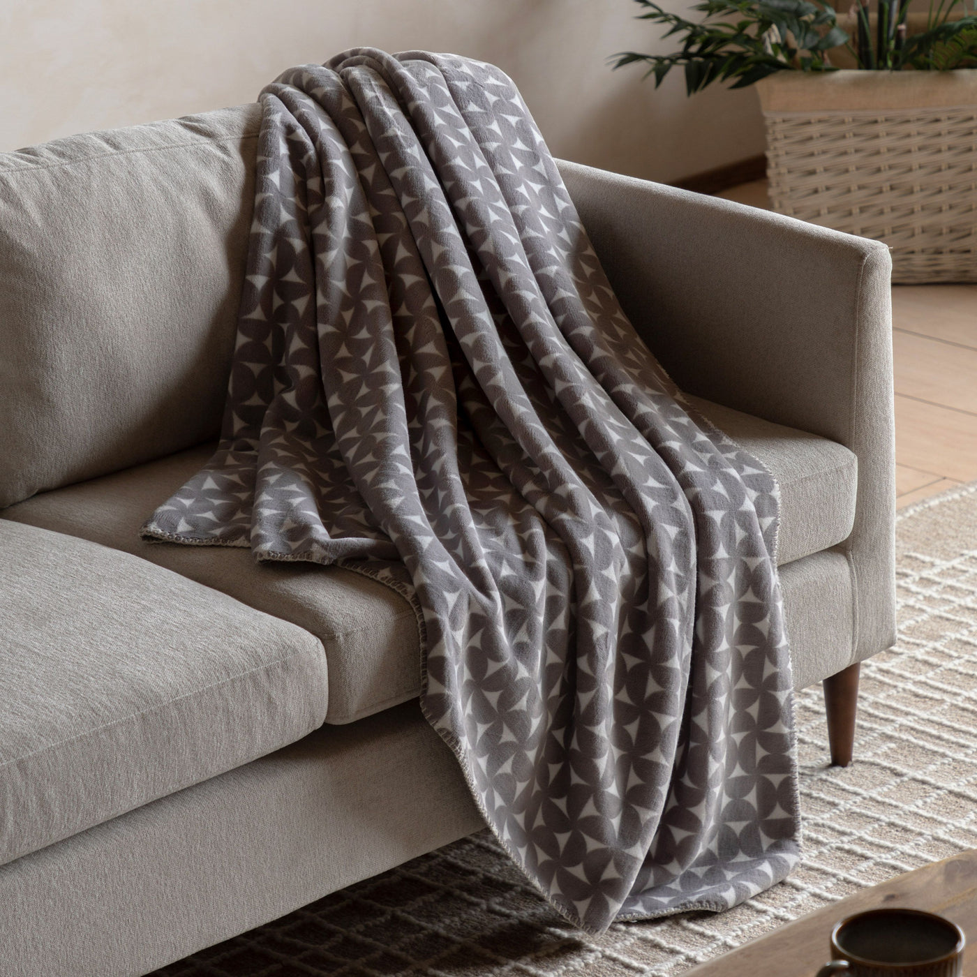 Modern Flannel Throw Grey