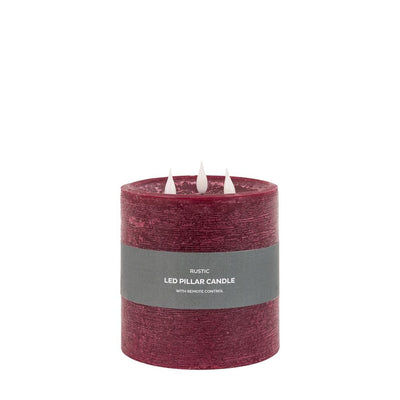 x3 3 Wick LED Candle Oxblood