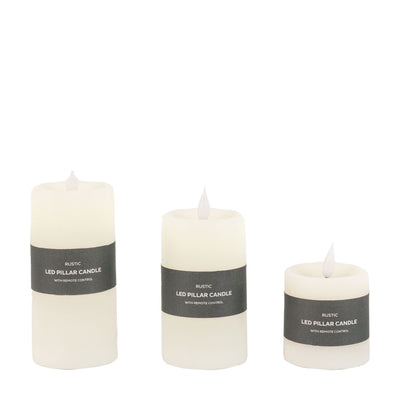 x3 LED Candles Ivory