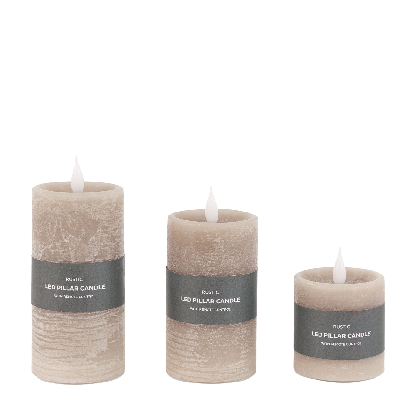 x3 LED Candles Greige
