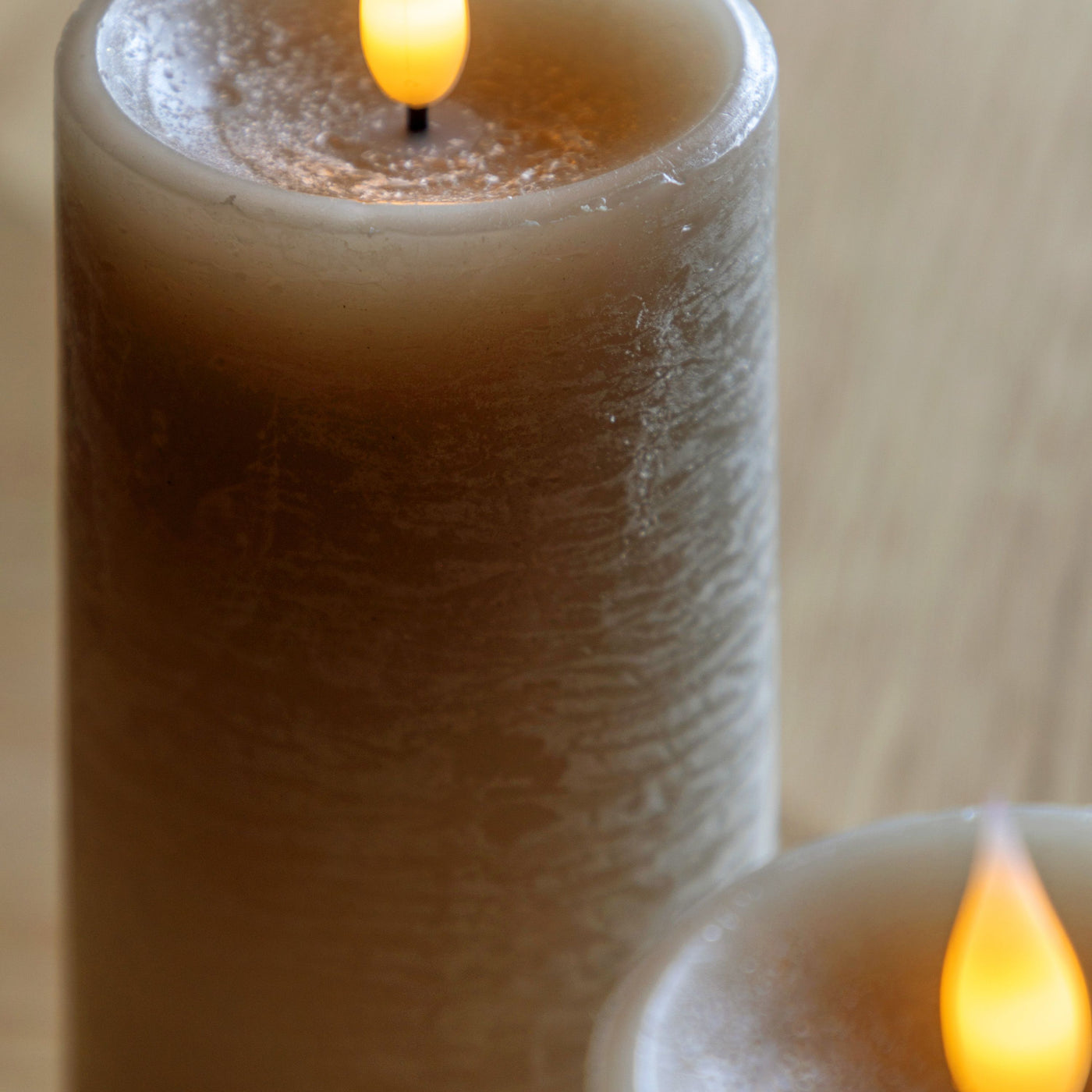 x3 LED Candles Greige