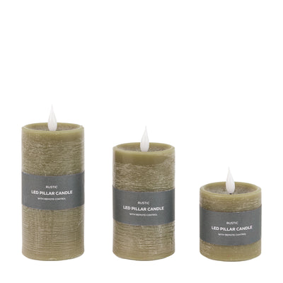 x3 LED Candles Olive