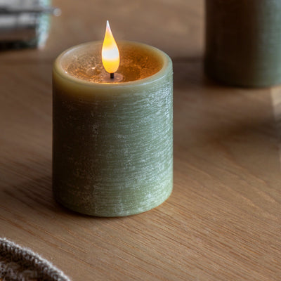 x3 LED Candles Olive