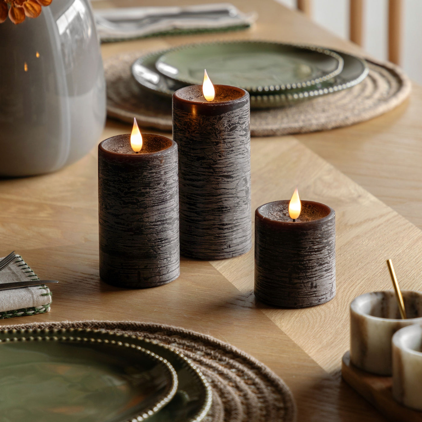 x3 LED Candles Mocha