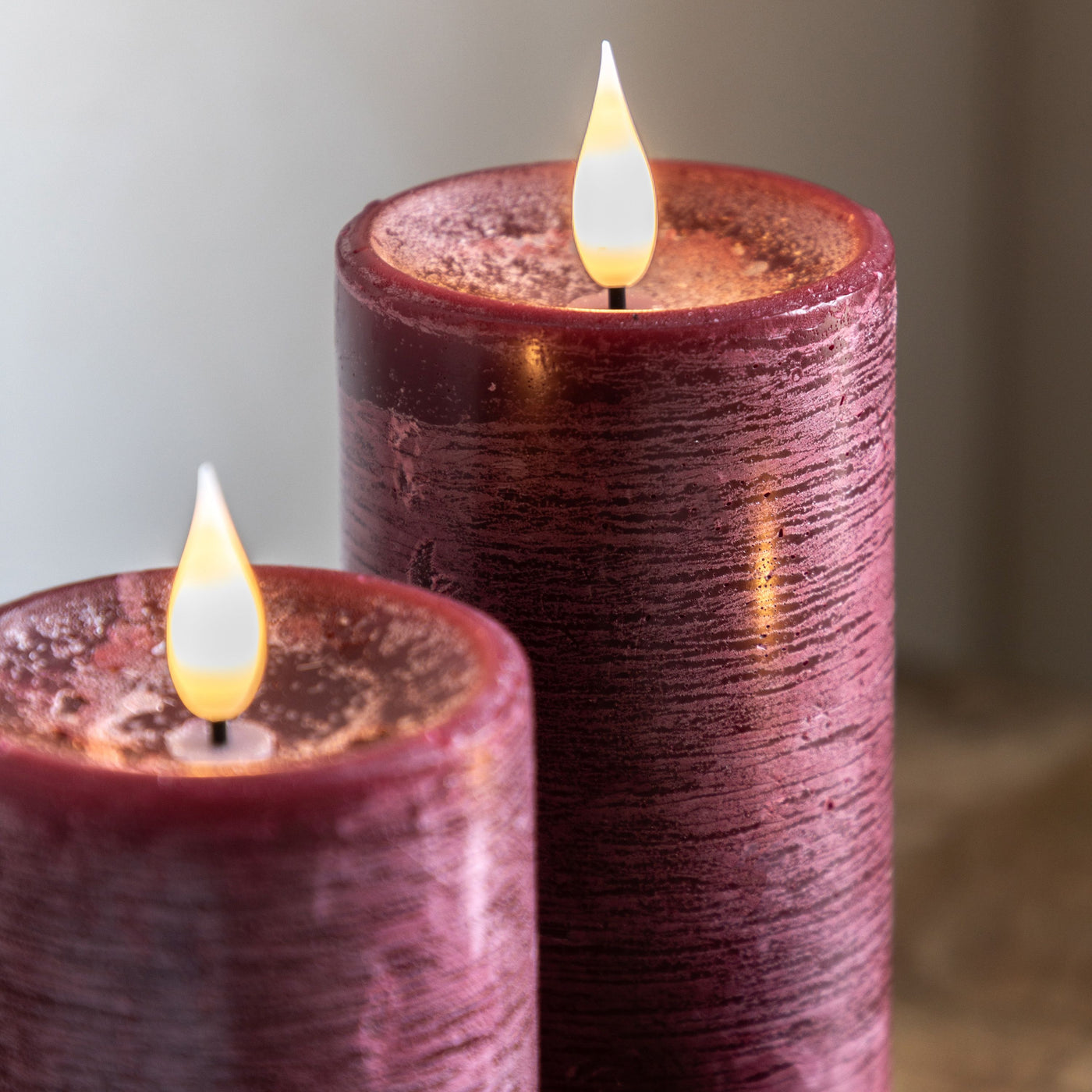 x3 LED Candles Oxblood