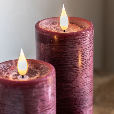 x3 LED Candles Oxblood