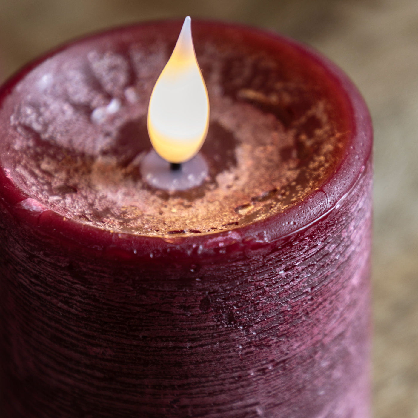 x3 LED Candles Oxblood