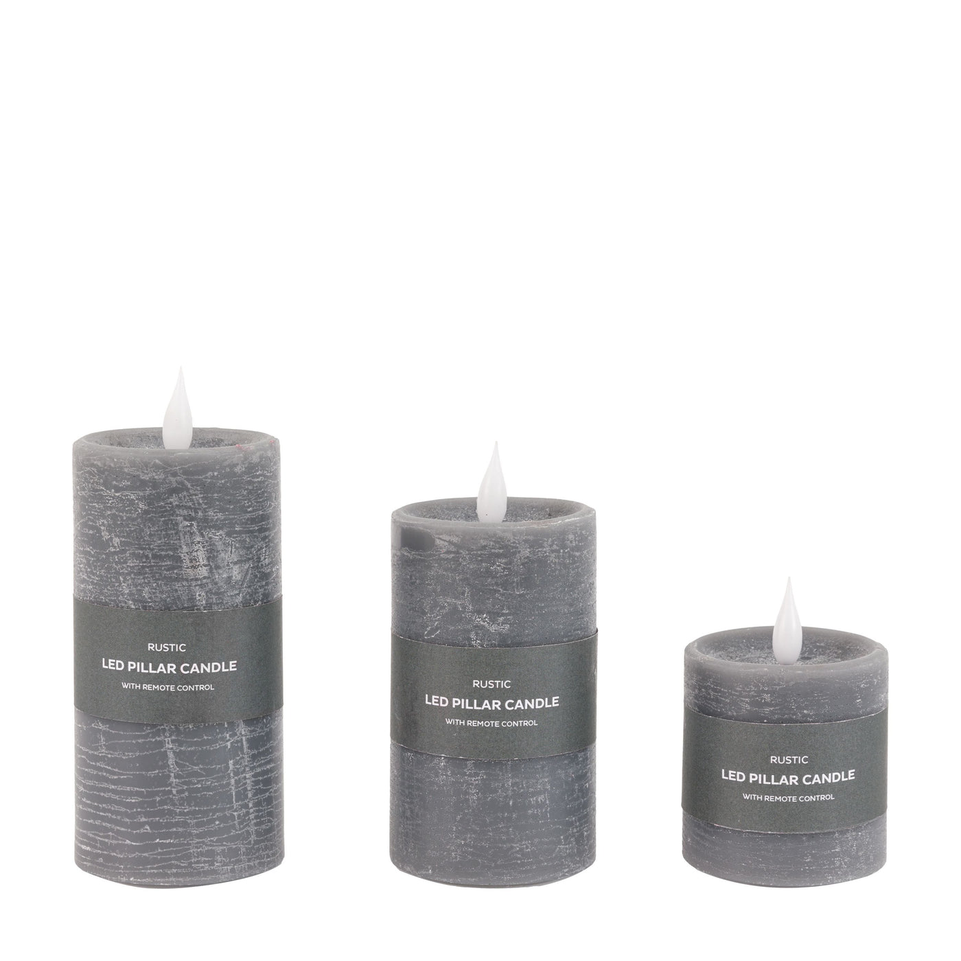 x3 LED Candles Grey