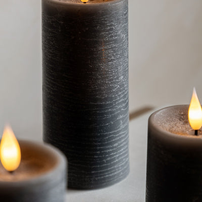 x3 LED Candles Grey