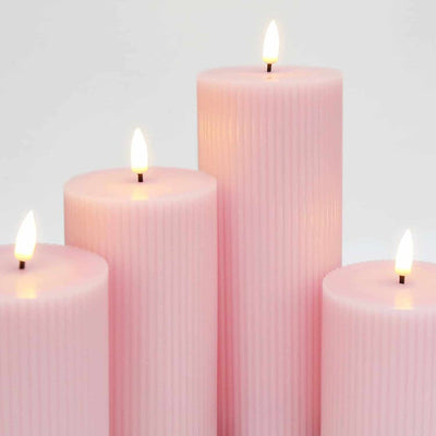 12x Floral /Ribbed LED Candles & Rose Garland Light Pack