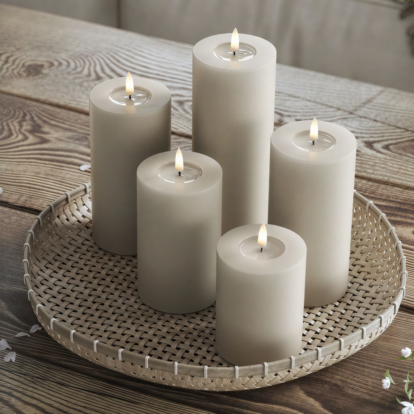 x5 LED Lux Candles Sand