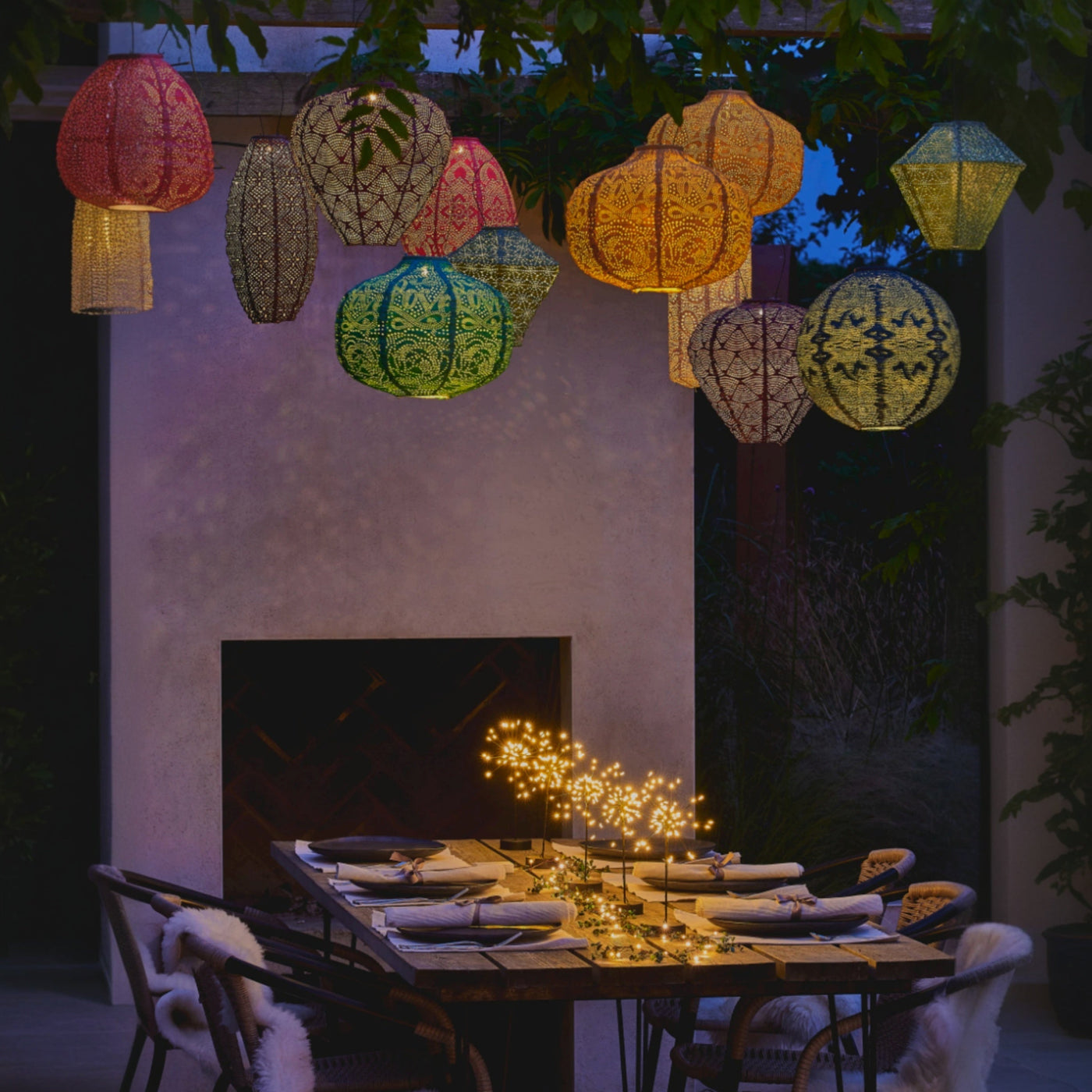 x12 Solar Lantern x6 Mini Table Starburst Pack