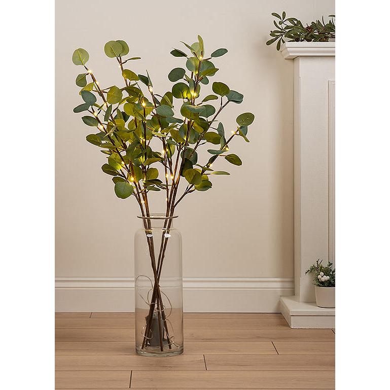 4x Eucalyptus Branch With Lights