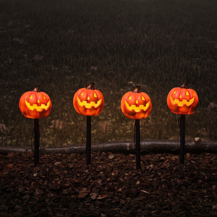 x4 Halloween Pumpkin Stake Lights