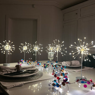 12x Starburst Table Lamps & 2x Confetti Garland Lights