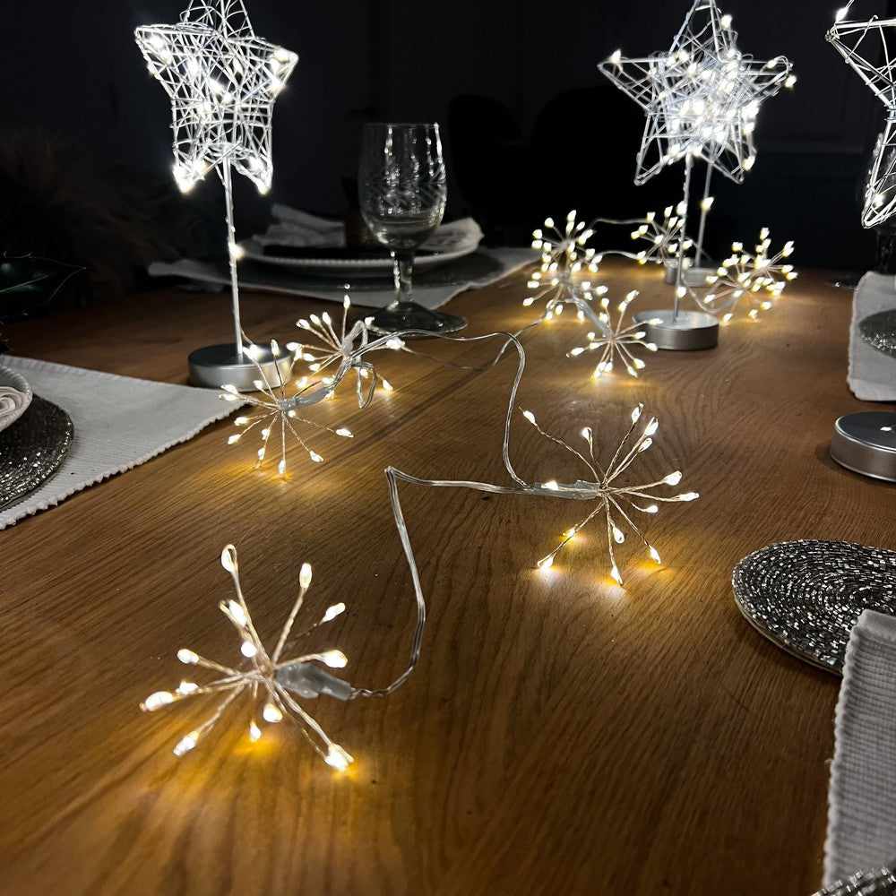 Starburst Garland Lights Silver