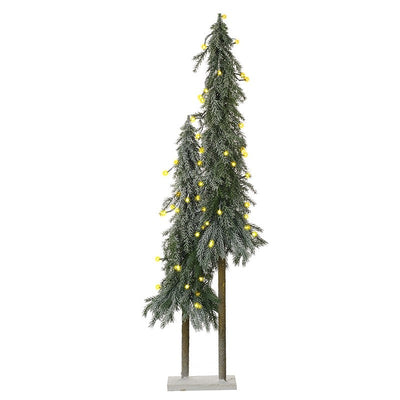 Light Up Trees On Wooden Base