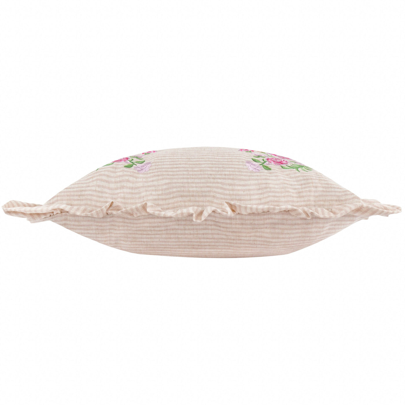 Martha Embroidered Ruffle Pillow Pink