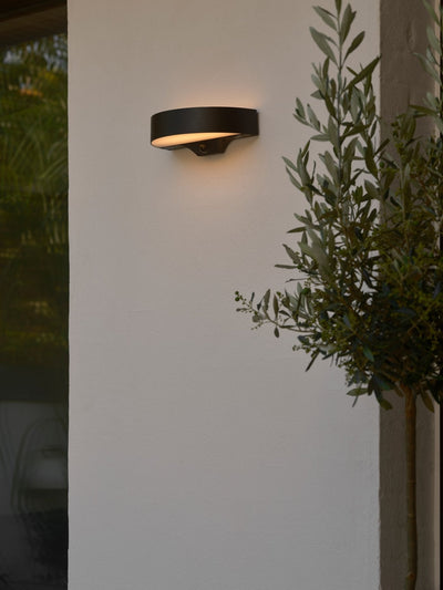 Monay Round Solar Wall Light Black