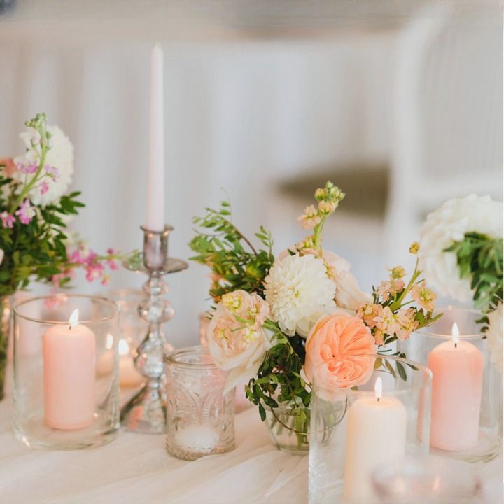 LED Pillar Candles Blush Pink