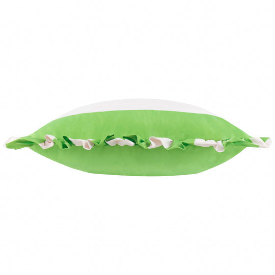 Palm Royale Stripe Ruffle Outdoor Pillow Green