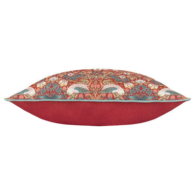 Strawberry Thief Piped Outdoor Cushion Berry