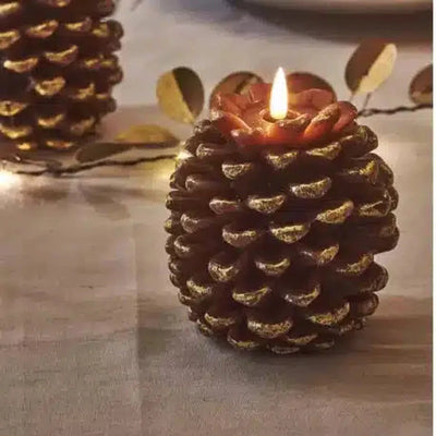 x12 Mini Starburst Gold & x6 LED Pinecones Gold