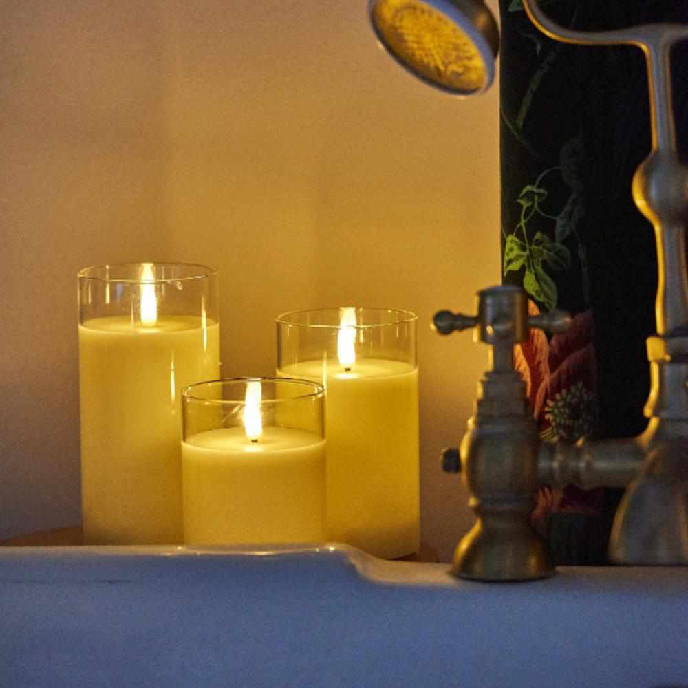 x18 LED Glass Candles