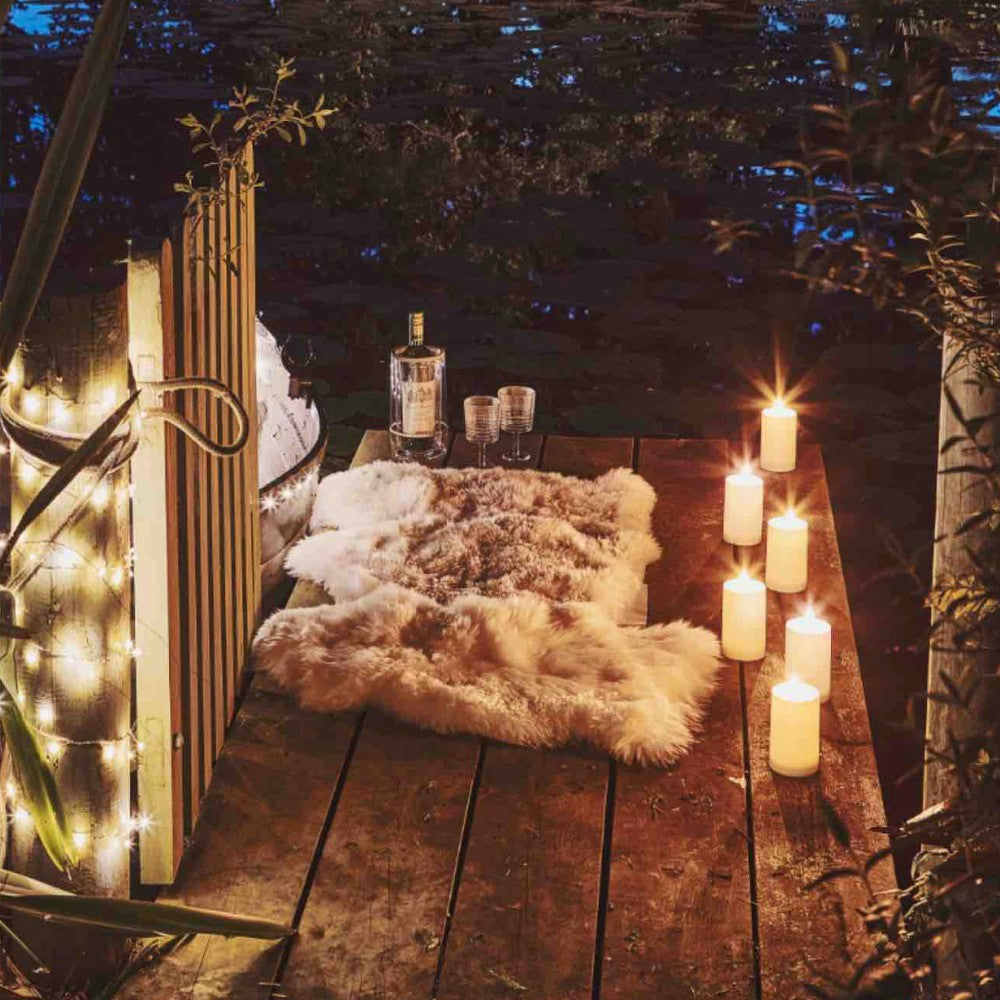 X12 Outdoor Pillar Candles White